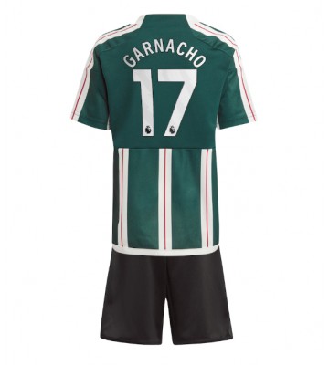 Manchester United Alejandro Garnacho #17 Replika Babytøj Udebanesæt Børn 2023-24 Kortærmet (+ Korte bukser)